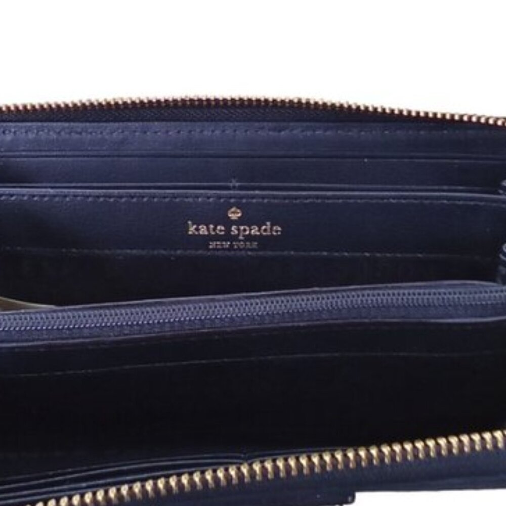 Kate Spade Black & White Neda Grove Street Printed Leather Continental Wallet - Picture 9 of 10
